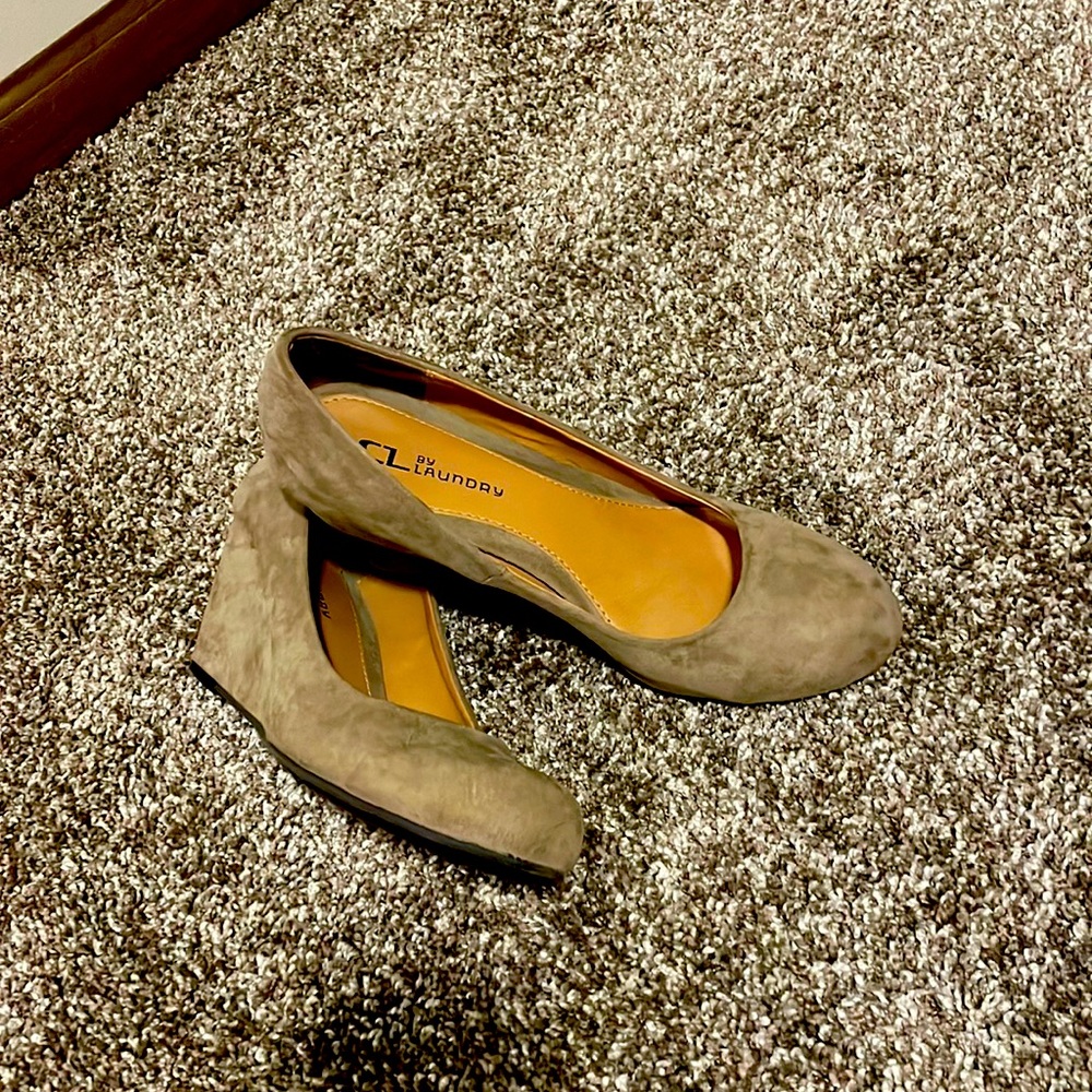 Suede wedge heels